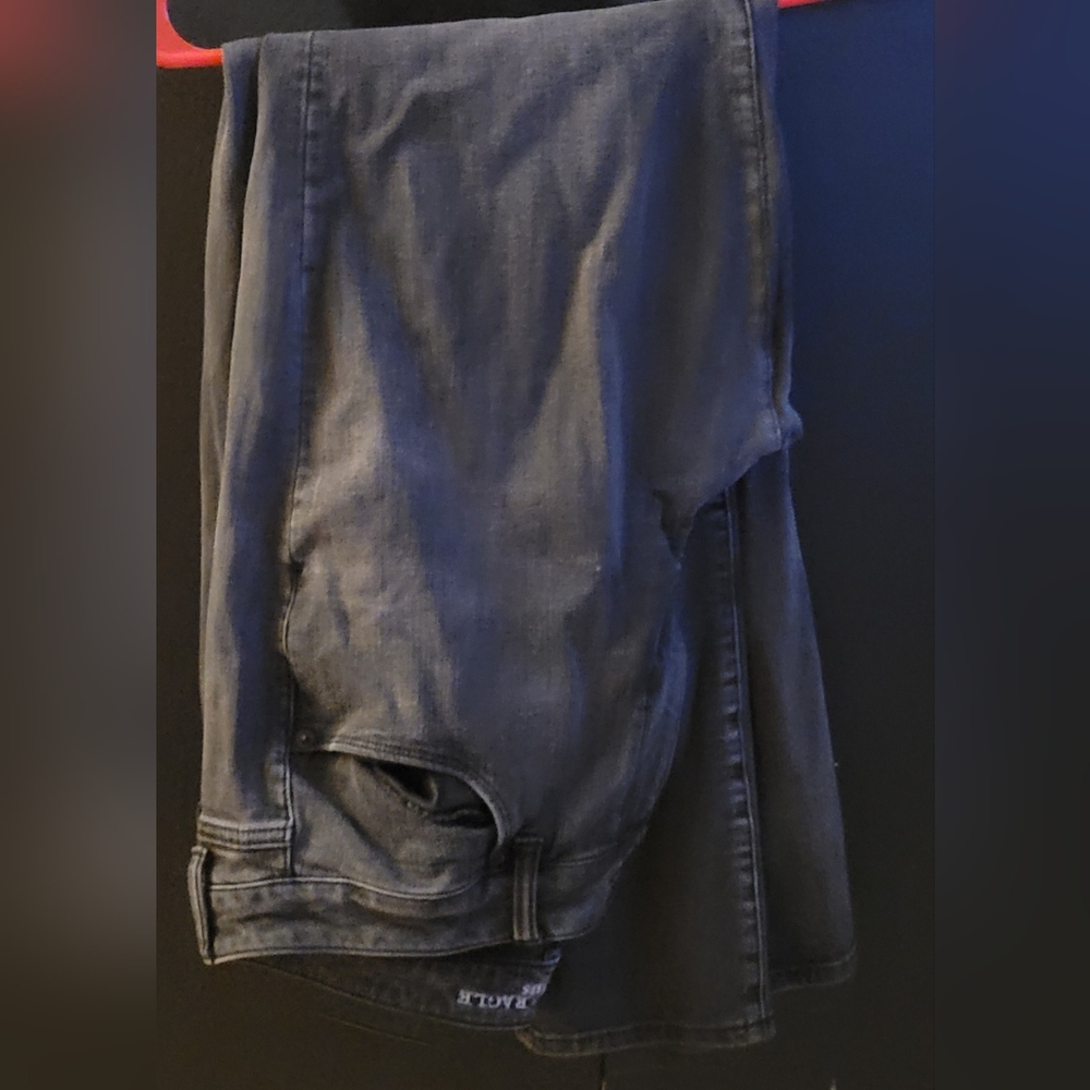 ☆AMERICAN EAGLE OUTFITTERS SIZE 16 LONG CHARCOAL GRAYISH BLACK JEANS☆